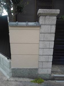 姫路市にて外壁塗装　外構の塗り替え工事　完工２