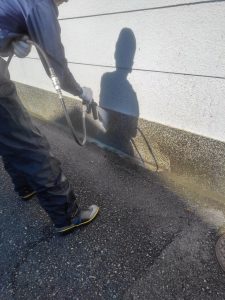 姫路市にて外壁塗装　外構の塗り替え工事　高圧洗浄４