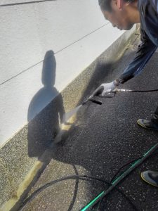 姫路市にて外壁塗装　外構の塗り替え工事　高圧洗浄３