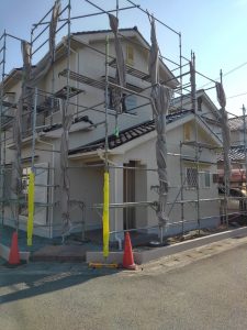 姫路市網干区にて戸建てのモルタル外壁塗装・ひび割れ補修 施工後