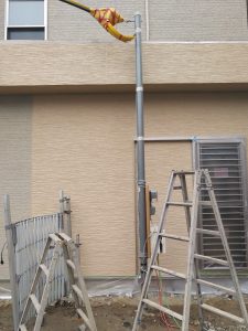 姫路市にて外壁サイディング張替え箇所を調色して塗り替え 施工前