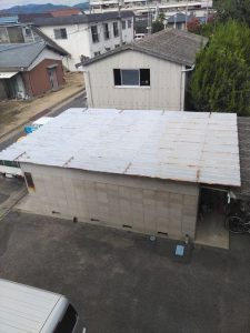 駐輪場折板屋根塗装前