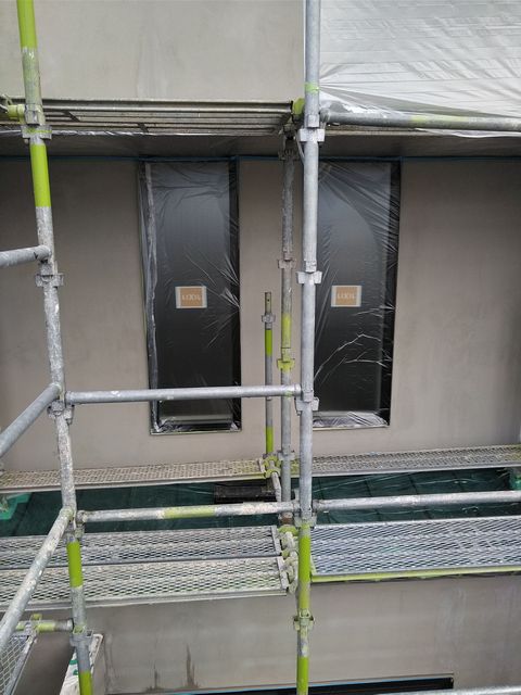 姫路市にて新築ベルアート吹き付け外壁塗装工事 施工前