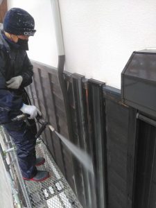 姫路市にて木部外壁塗装工事