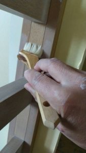 手すりクリア塗装