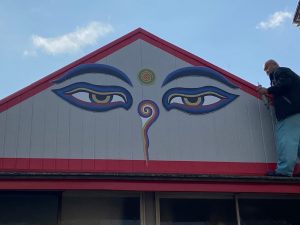 淡路市にてネパール料理屋さんの店舗外壁デザイン塗装