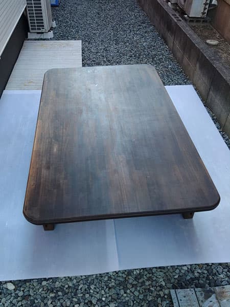 姫路市にて木製家具テーブル塗装前