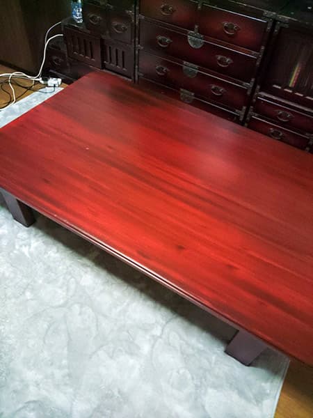 姫路市にて木部塗装＜木製の家具テーブルの塗装＞ 施工後